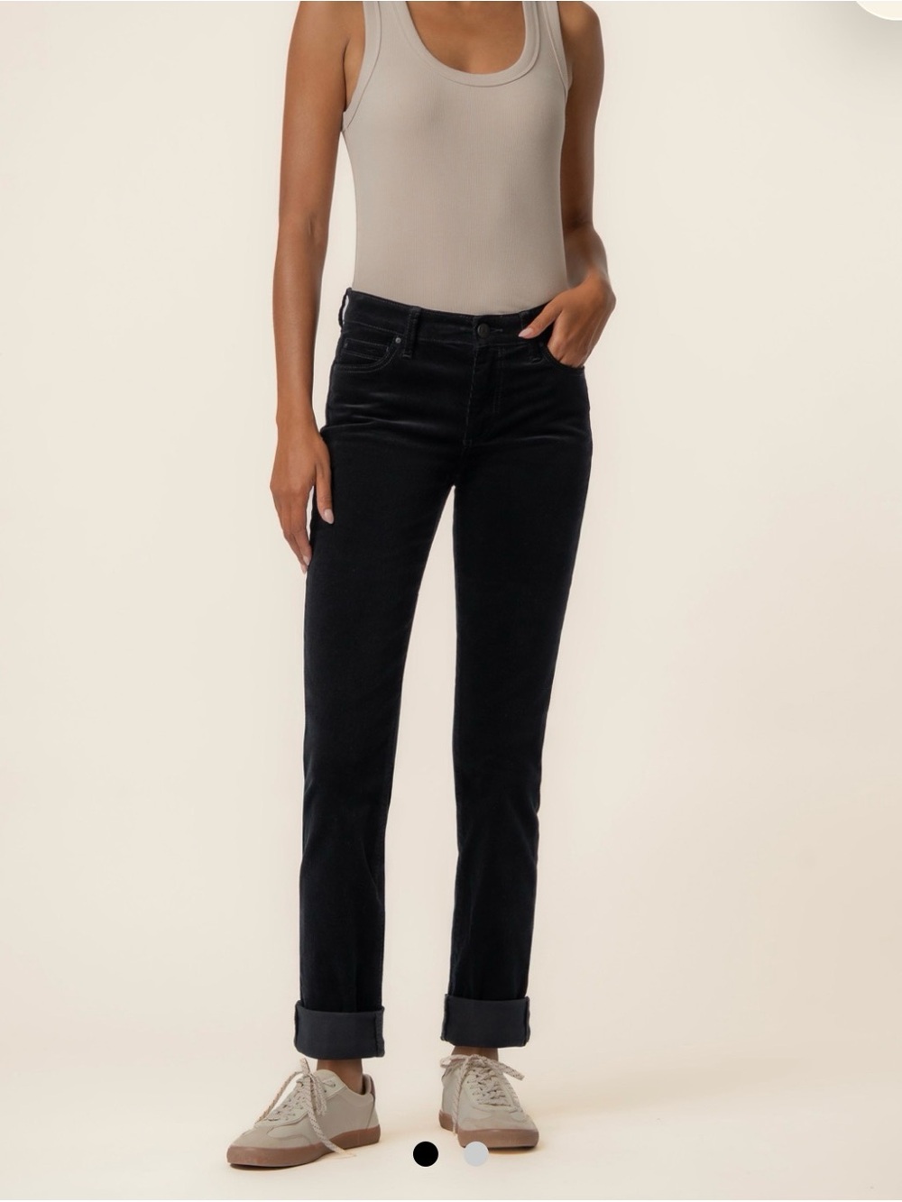Kut from the Kloth Catherine Corduroy Mid Rise Boyfriend in Black - 12 - NWOT